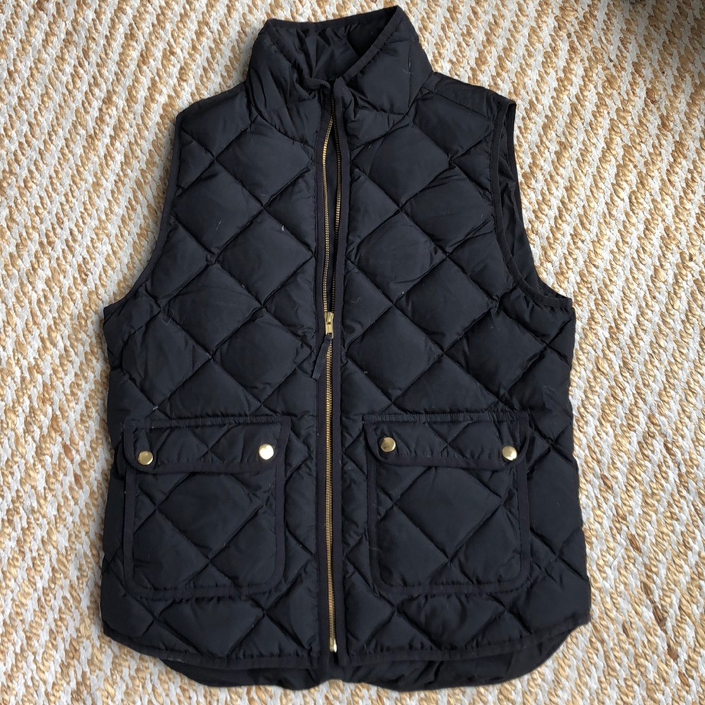 J. Crew Women’s Excursion Black Quilted Vest Size Small